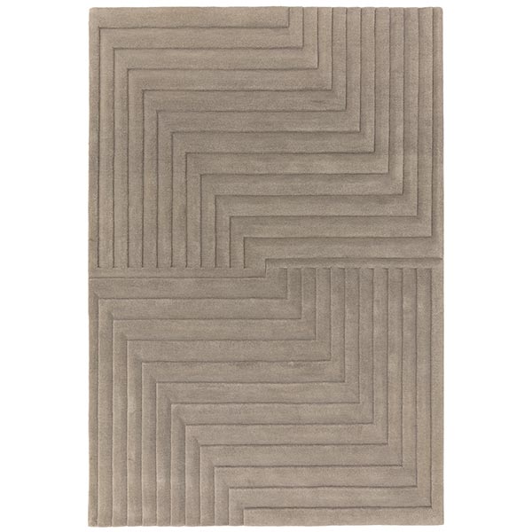 Form Rug In Silver - 100% Wool - Hand Tufted - 20mm Pile - Measuring: W120 x D170cm