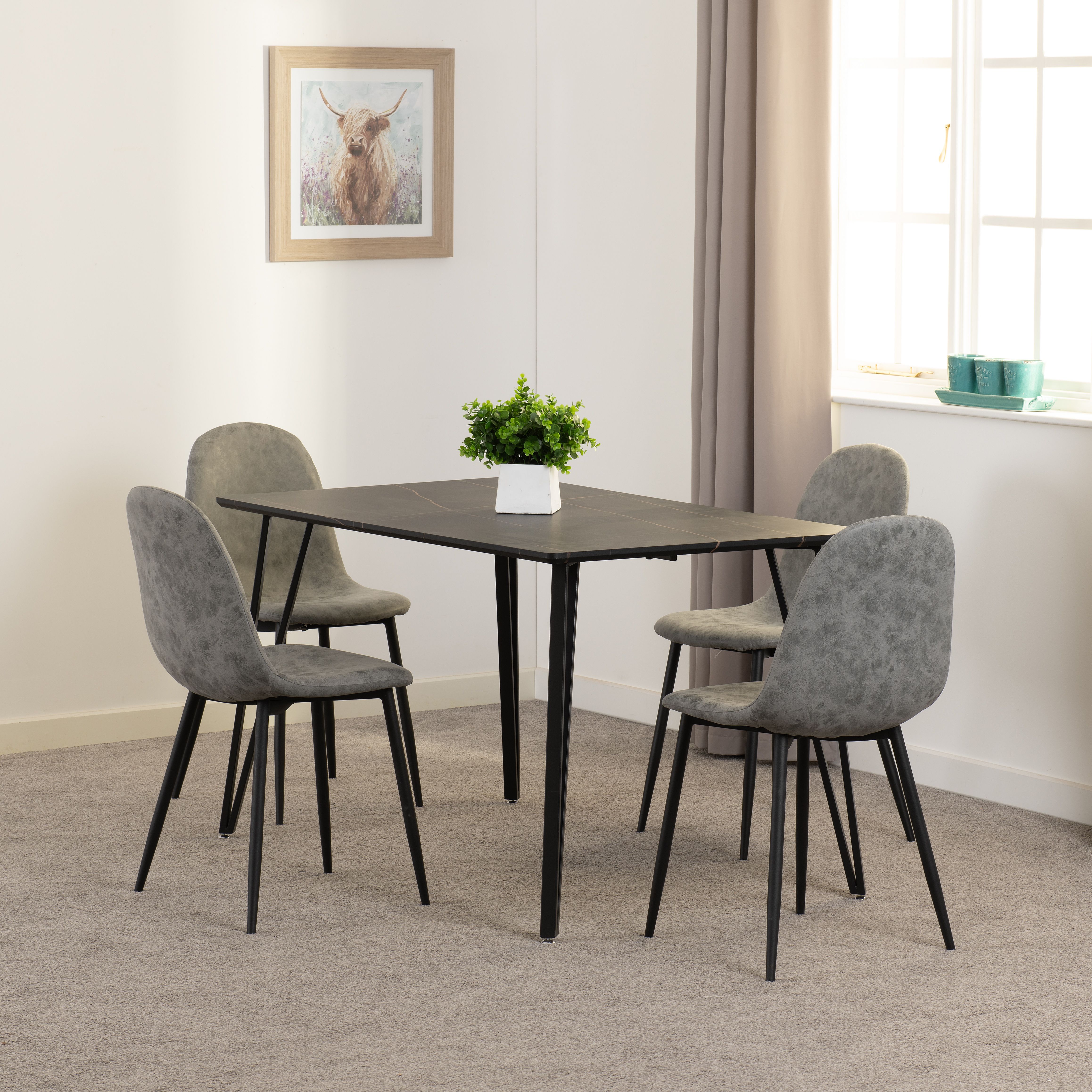 Seconique Marlow & Athens Dining Set in Grey 1
