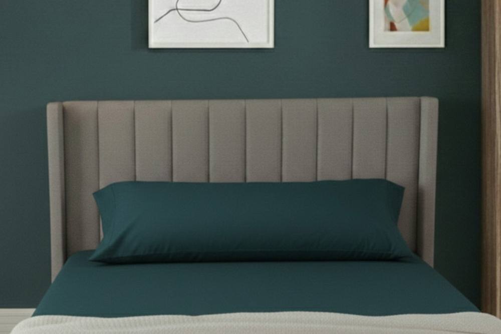 Snug City Bolster Support Pillow Pillowcase Plain Dyed Pillow Linen Easy Care in Teal