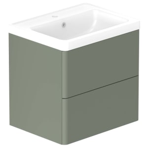 Nexa By VADO Veva Dawn Green Wall Hung Vanity Unit & Ceramic Basin - 600mm