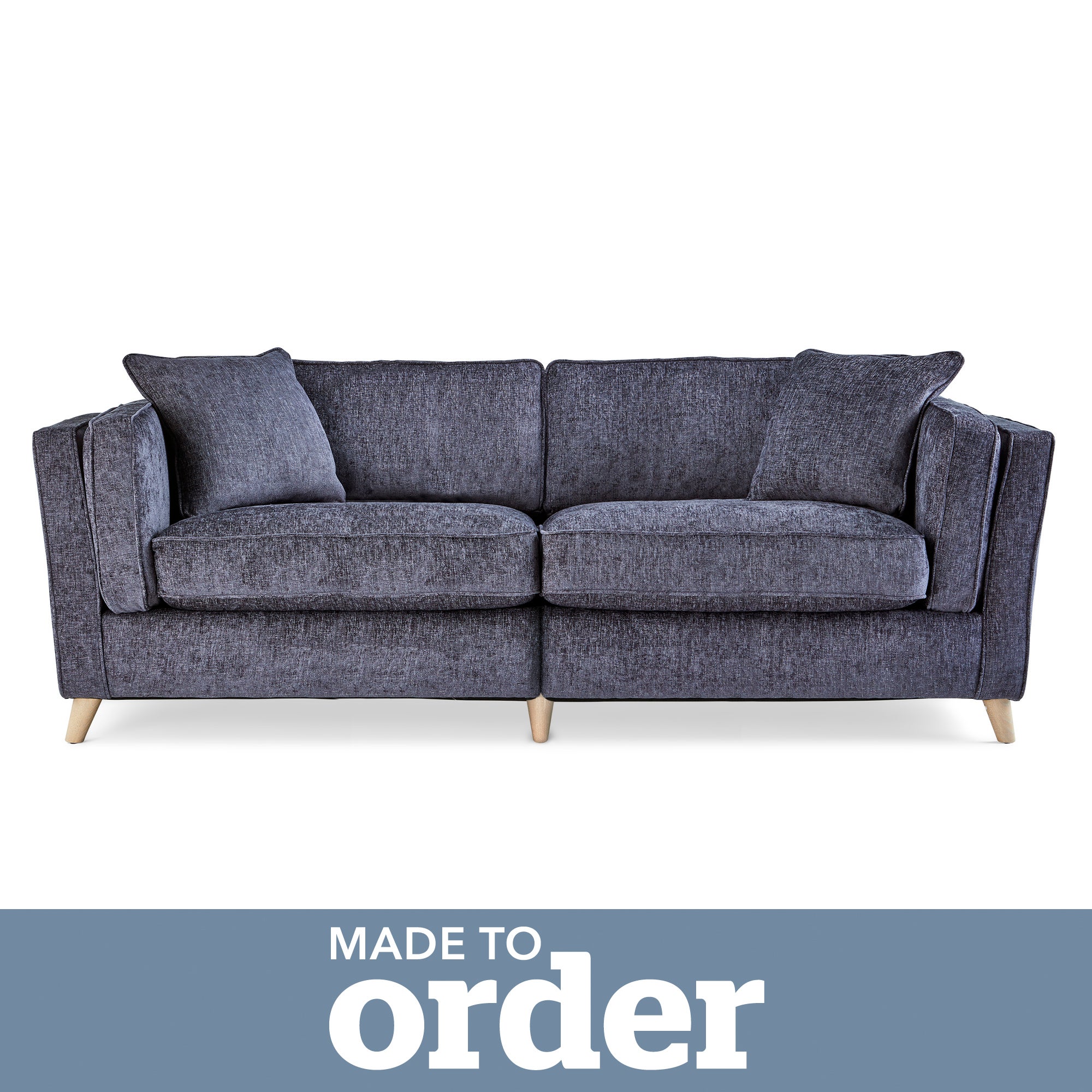 Arabella 4 Seater Sofa Luxury Chenille Navy Blue