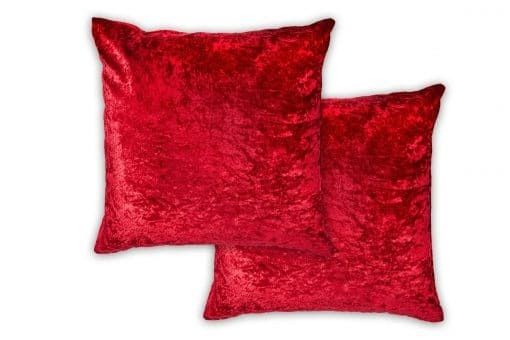 New Edge Blinds Crushed Velvet Cushion Cover in Red