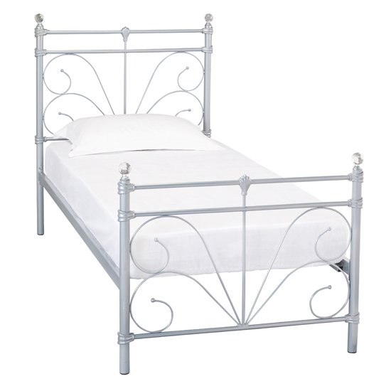 Sienna Metal Single Bed In Silver