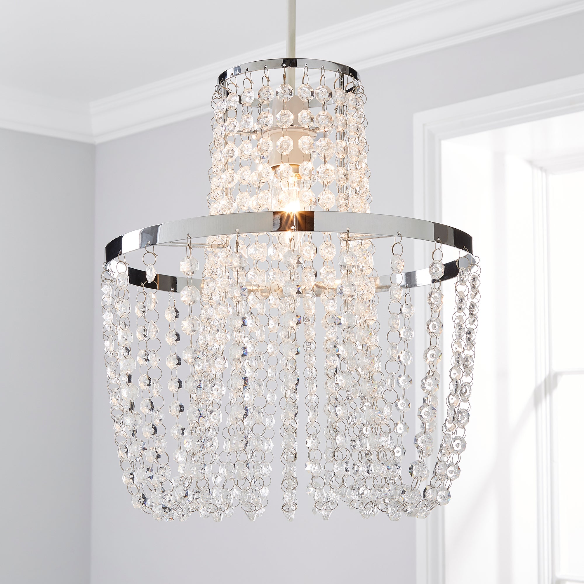 Tina Easy Fit Pendant Clear and Chrome