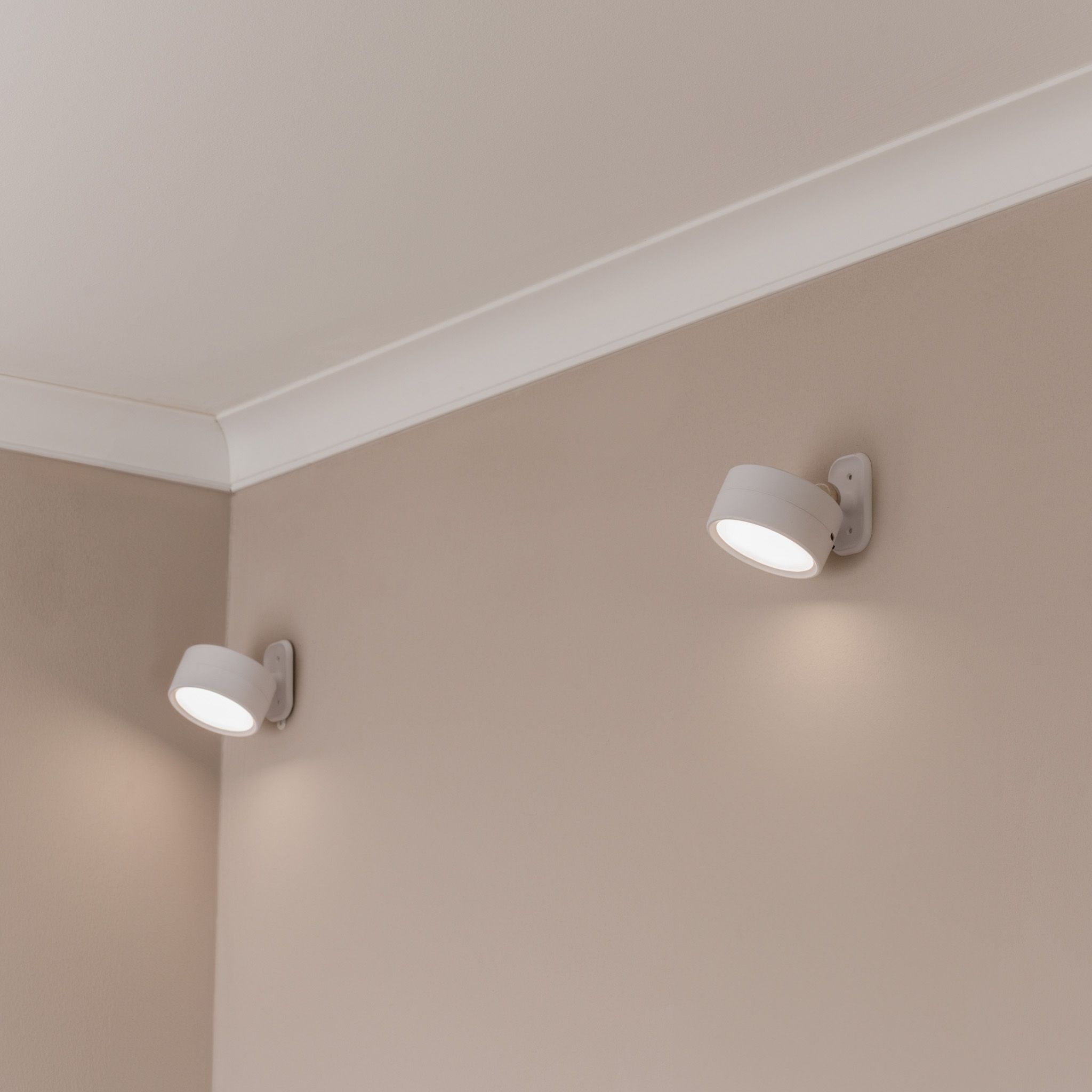ValueLights Marshall Set of 2 Rechargeable Easy Fit 360 RGB Spotlight Light Fittings in White