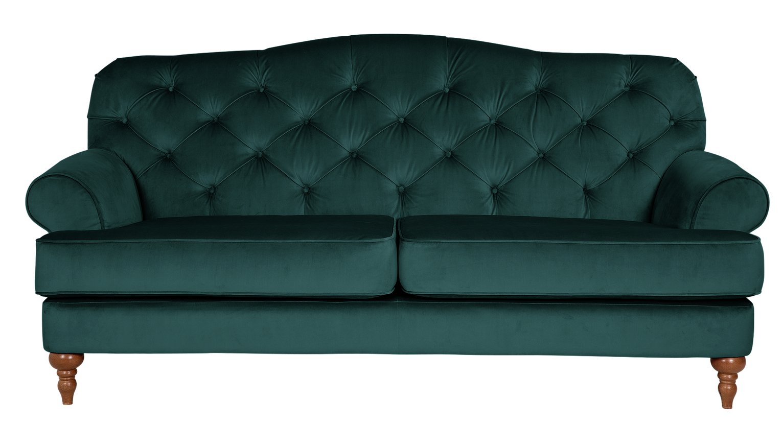 Habitat Valerie 3 Seater Velvet Sofa - Peacock