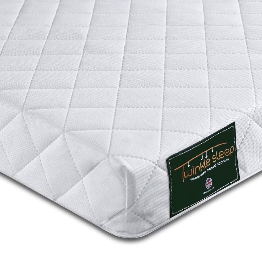 Bedzonline Twinklesleep Hypoallergenic Baby Cot Mattress - 120x60x10cm in White