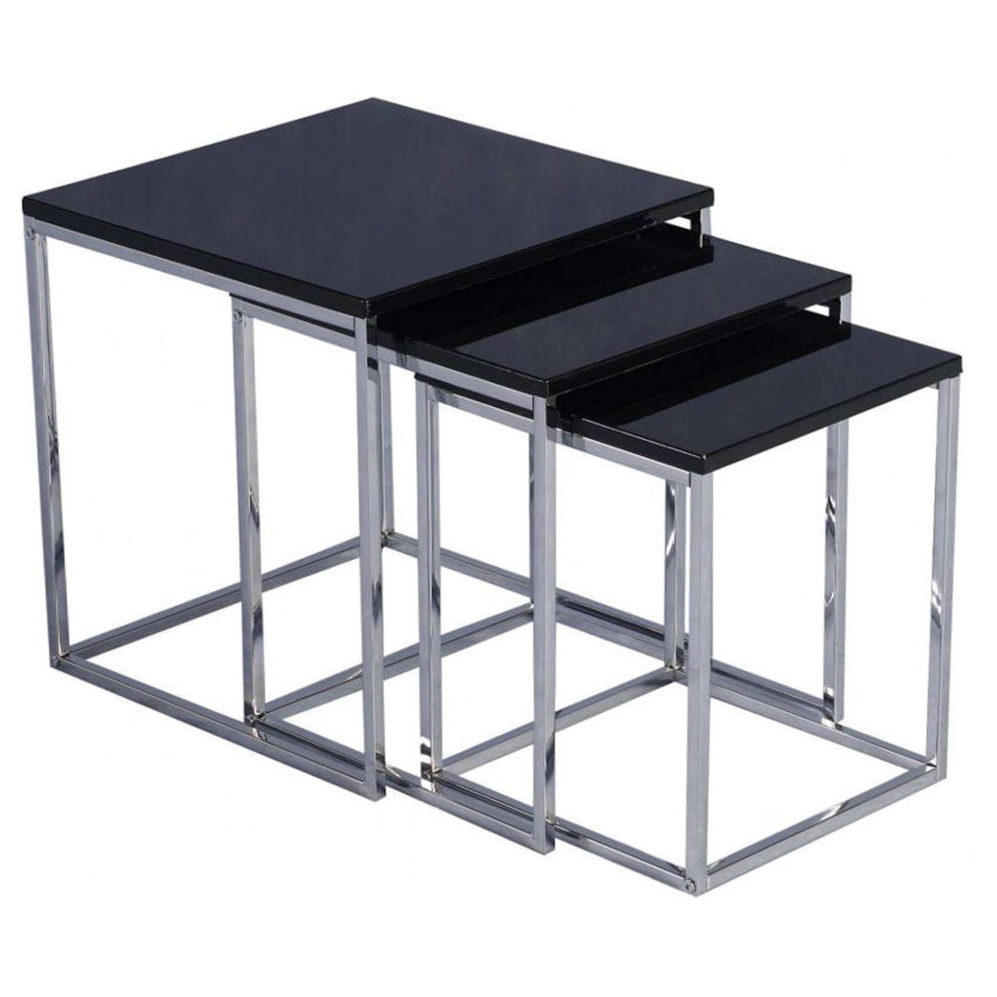 Charisma Black High Gloss Nest of Tables Black
