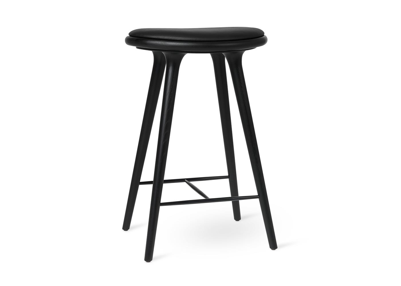 Mater High Stool H69cm Black Stained Beech