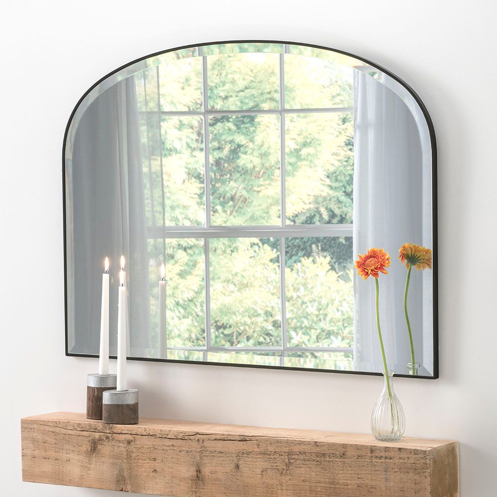 Yearn Mirrors Yearn Simplicity Mantle mirror Bevelled Black 92(w) x 71cm(h)