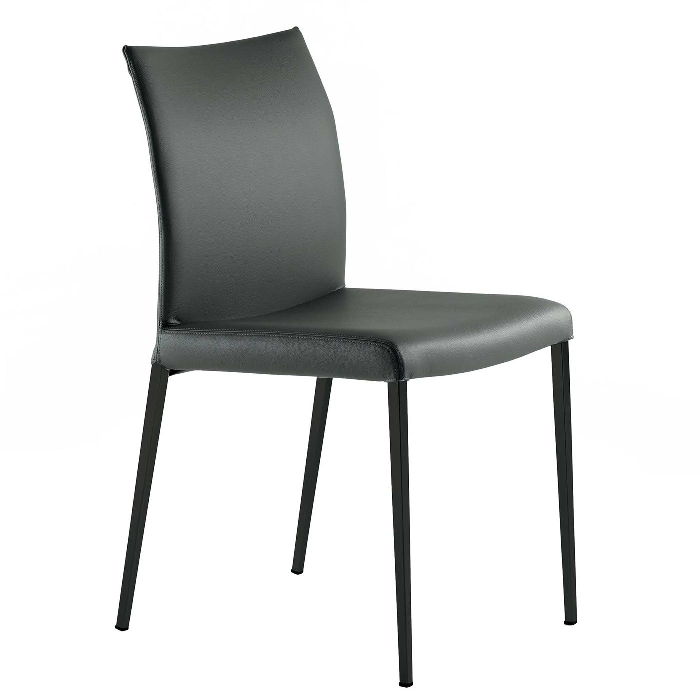 Cattelan Anna Dining Chair - Black - Leather - W46 x D55 x H87cm - Barker & Stonehouse