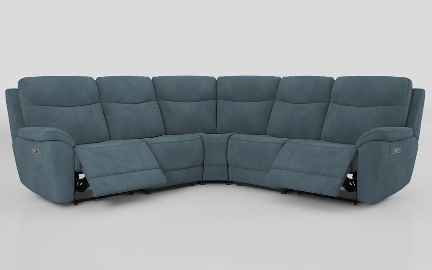 Blue Fabric Eldwick 3 Corner 3 Power Sofa