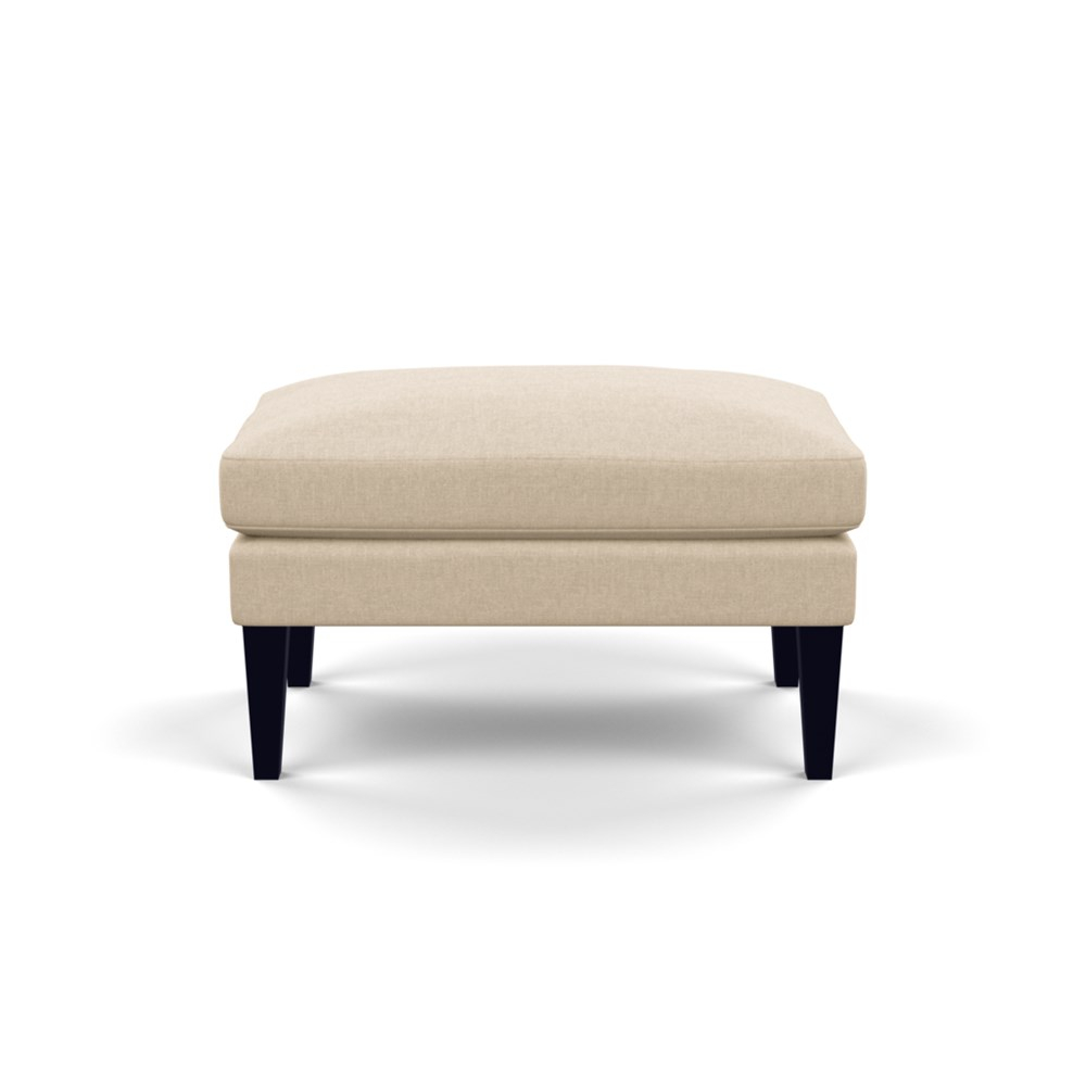 Heal's Wallis Ottoman Brushed Cotton Oat Black Feet