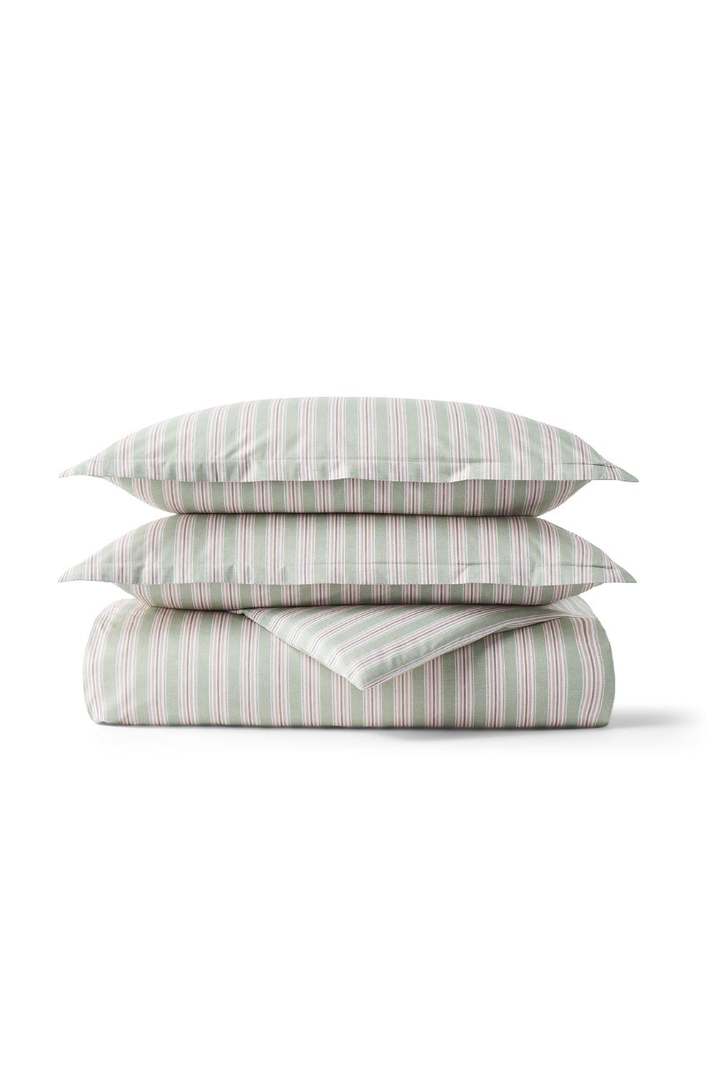 CHRISTY 'Calder Stripe' Heritage Inspired Cotton Percale Duvet Cover Set in Pink 2