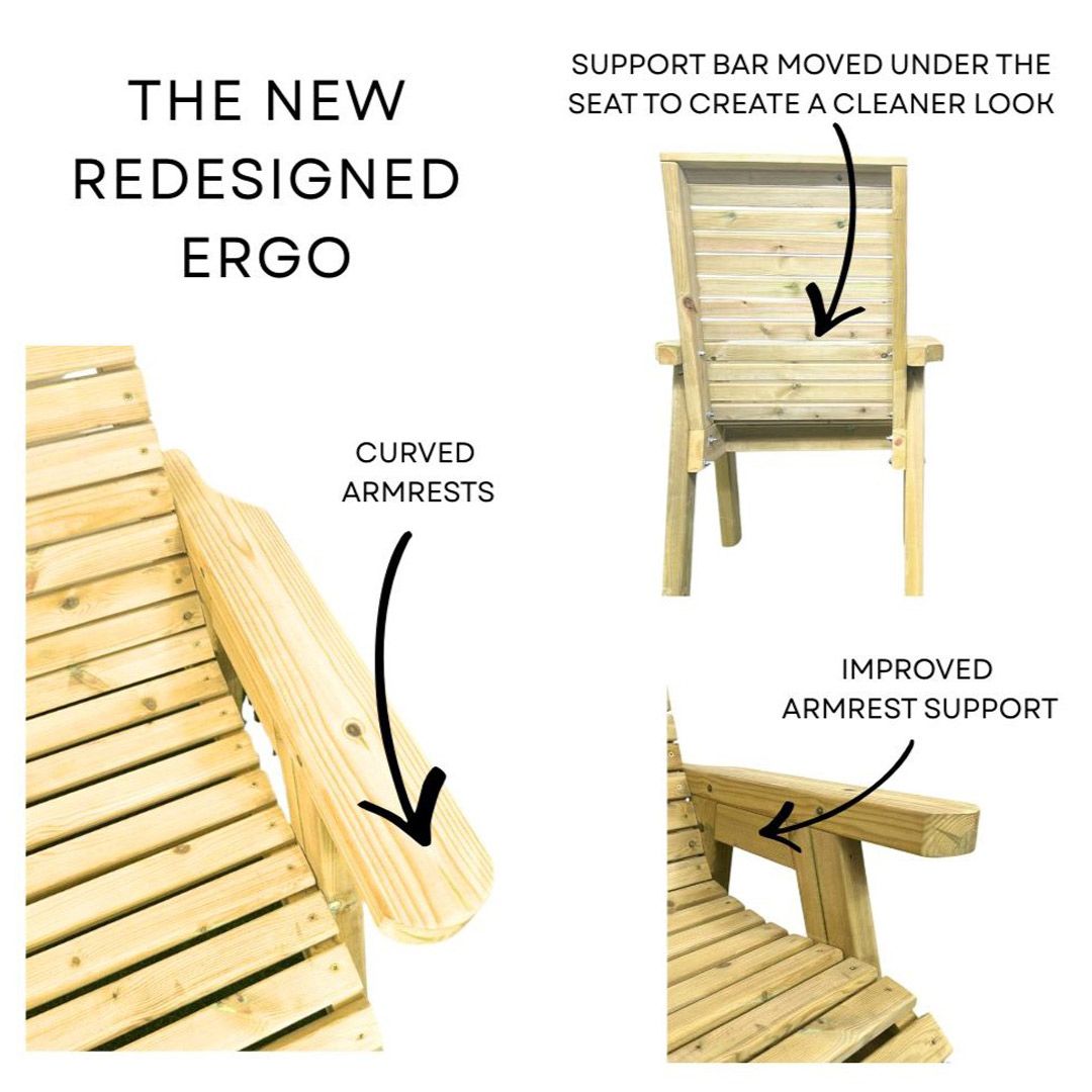 Churnet Valley Garden Furniture Ltd Ergo 2 Bench Dining Set - Min. Assembly Required - Set of Cushions Inc in Brown 5