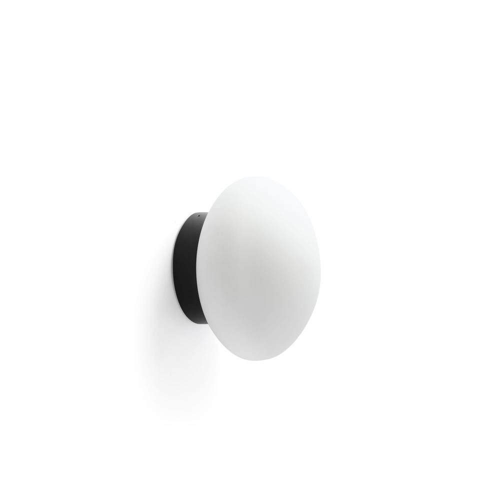 Netlighting Nubo 15cm Globe Wall Lights Matt Black Opal IP44 2700K in White