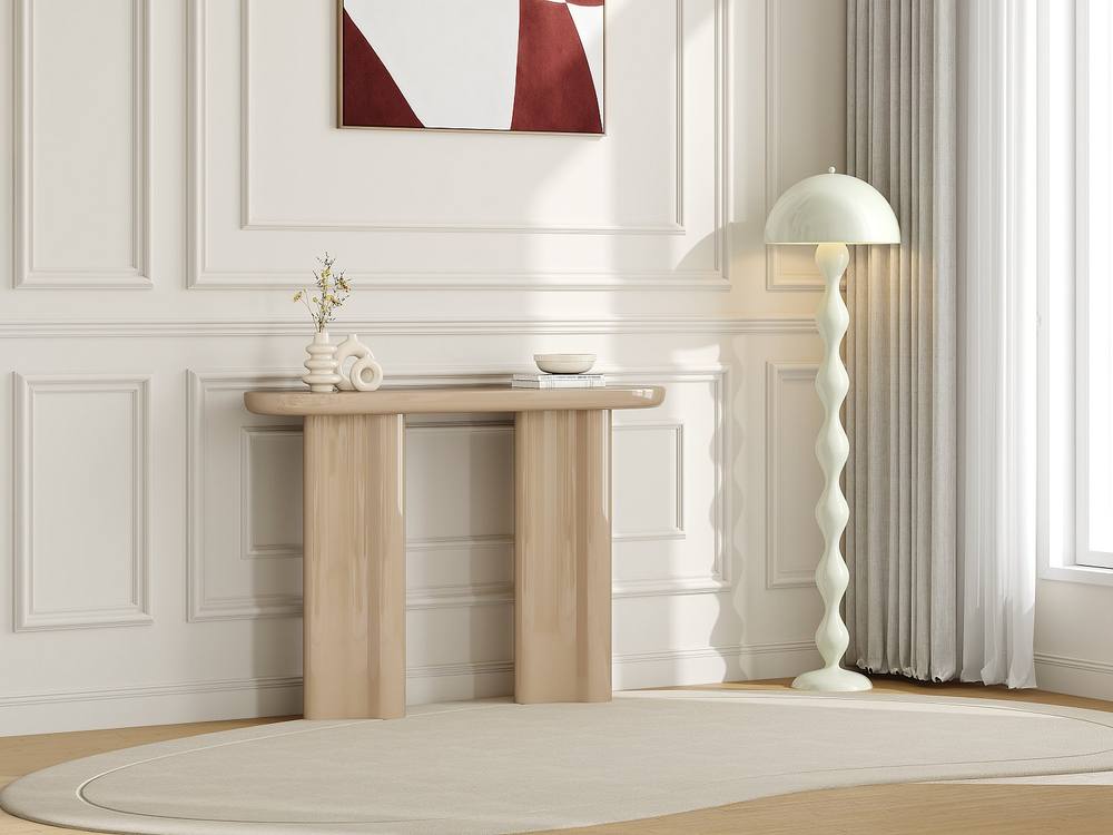 Vente-unique MDF Console Table - Lacquered Beige - LESONA