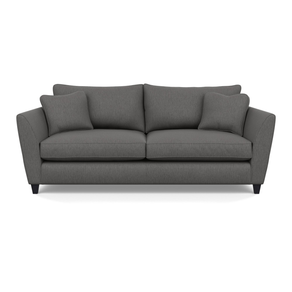 Heal's Torino 4 Seater Sofa Smart Linen Mix Grey Black Feet
