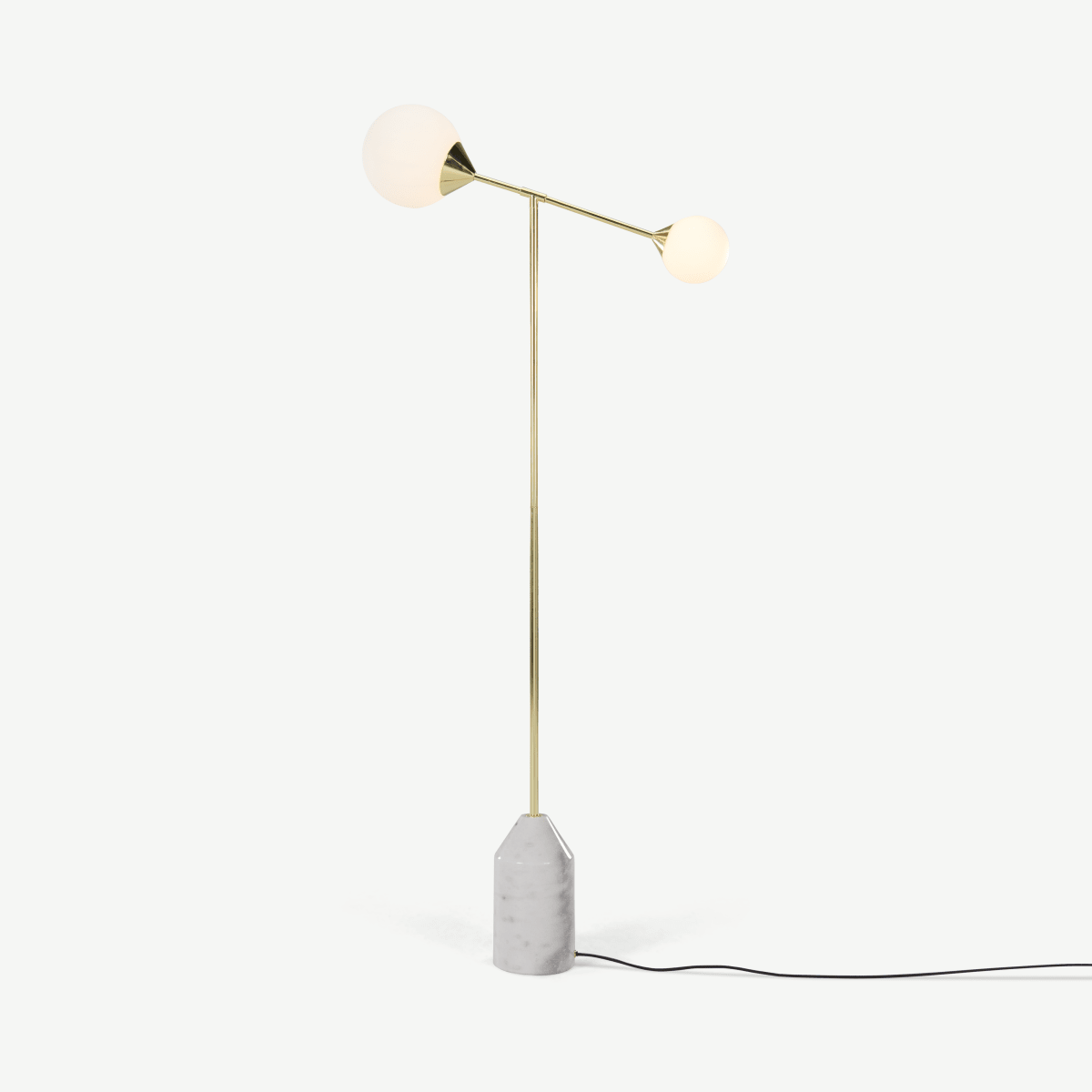 Faye Floor Lamp, Brass and Marble 