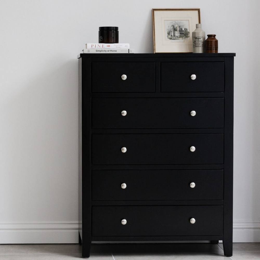 Statement Furniture Brooklyn 2 Over 4 Chest of Drawers in Black