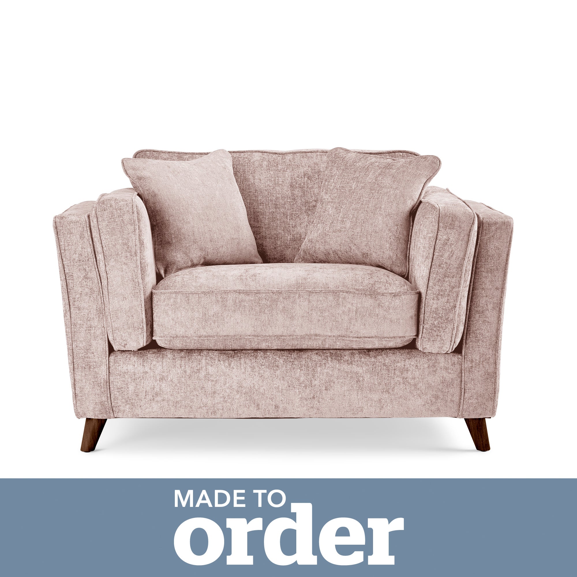 Arabella Snuggle Chair Luxury Chenille Rose