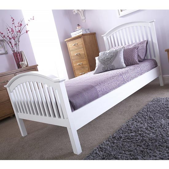 Madrid Rubberwood Small Double Bed In White