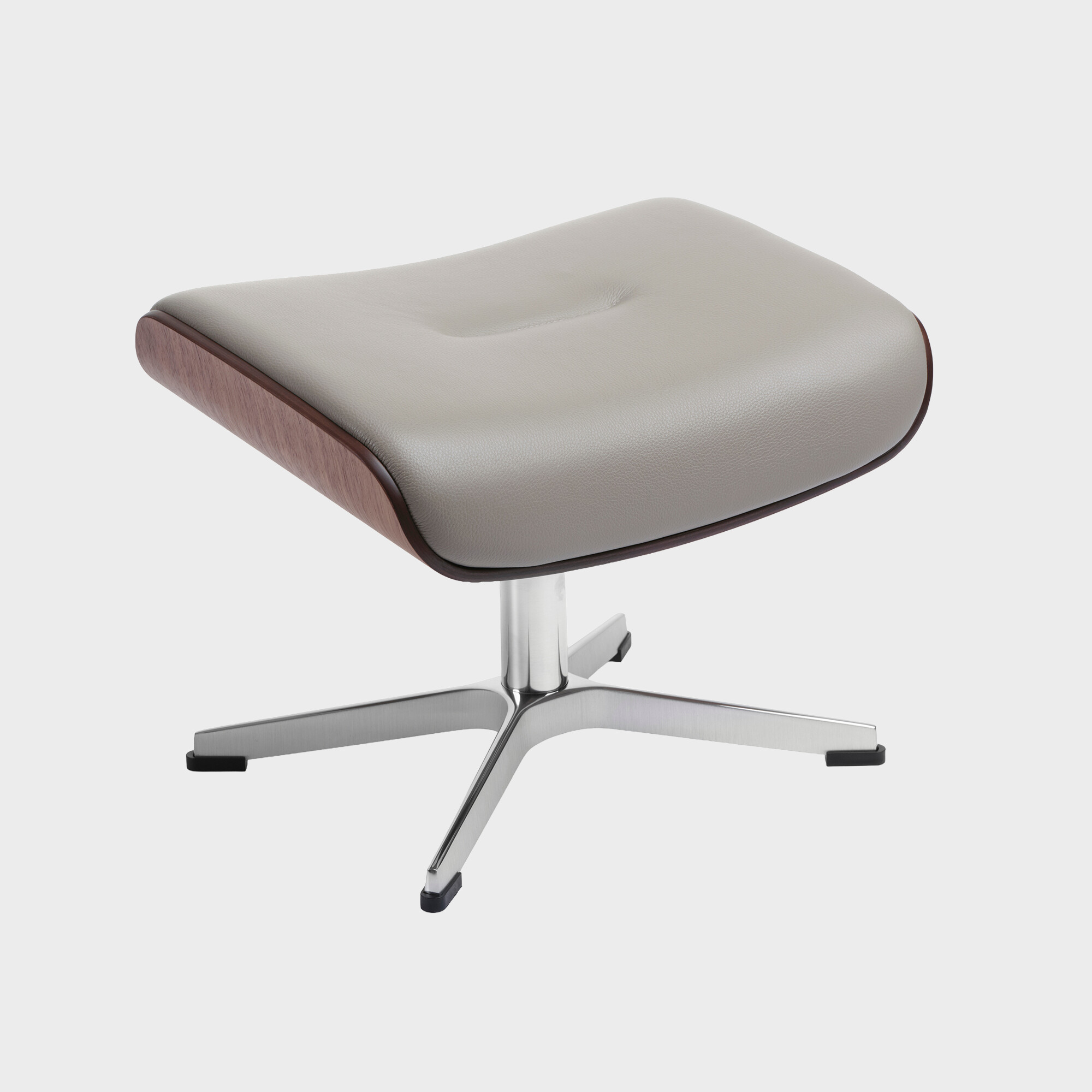 Conform Timeout Large X-Footstool Fantasy Clement, Grey Leather | Barker & Stonehouse