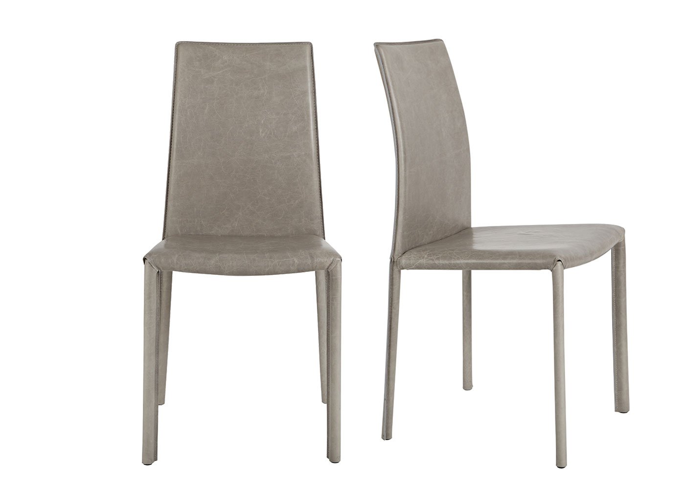Heal's Byron Pair of Dining Chairs Grey Leather
