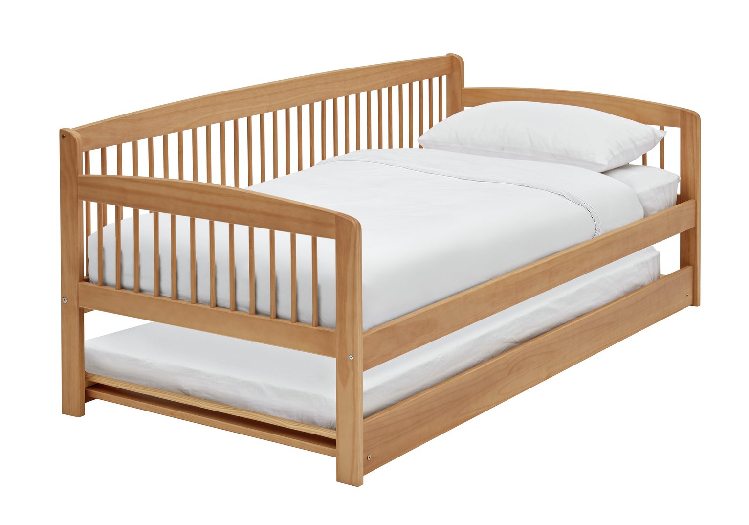 Argos Home Andover Day Bed w/ Trundle & 2 Mattresses - Pine