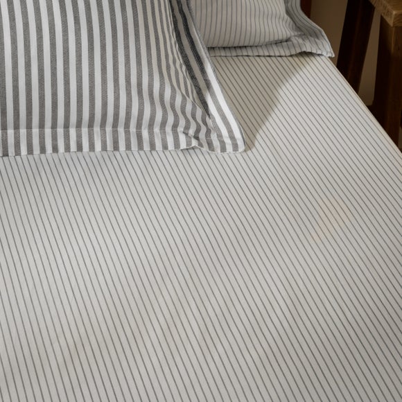Hebden Narrow Stripe 100% Cotton Fitted Sheet