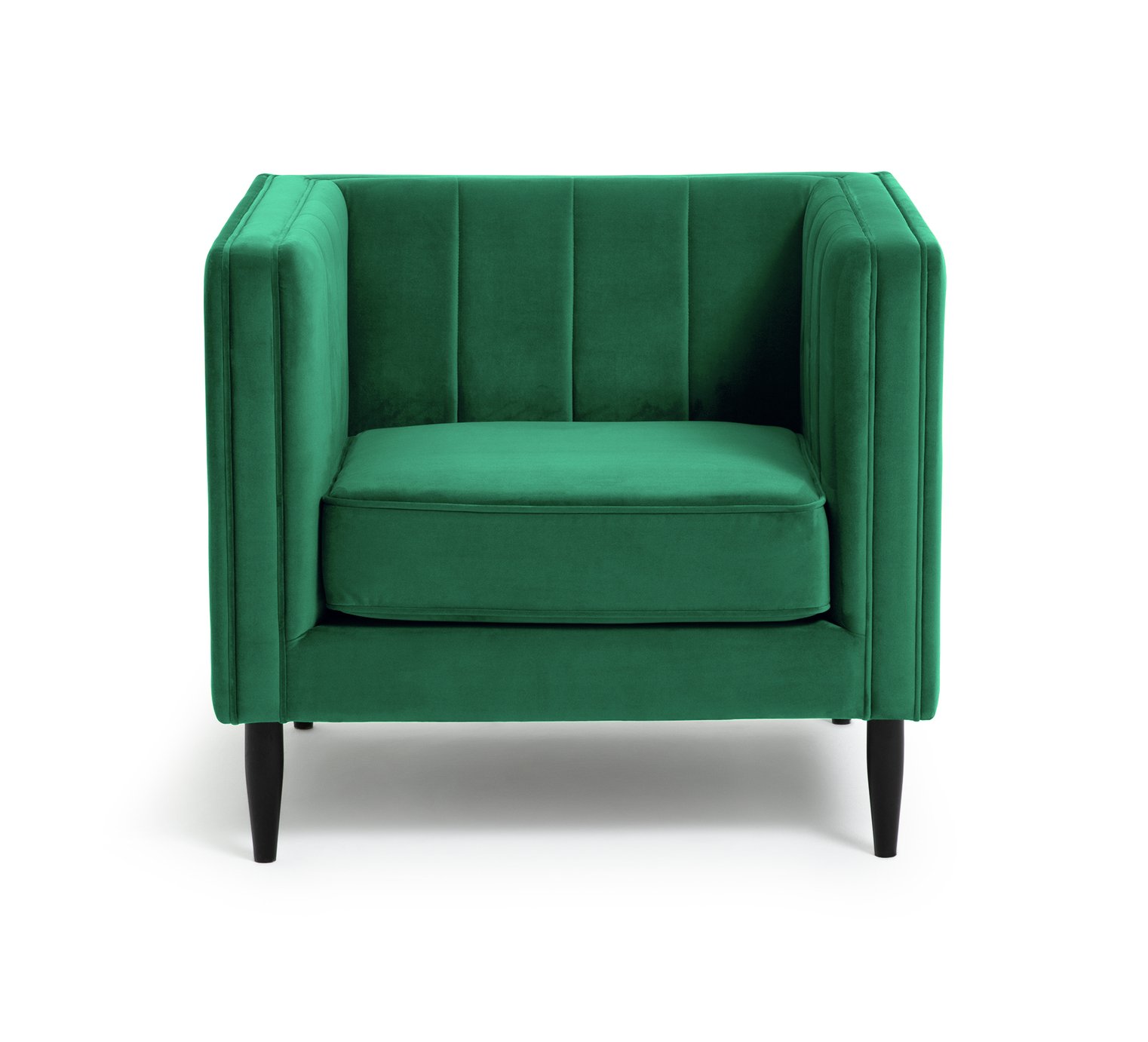 Habitat Vanessa Velvet Armchair - Green