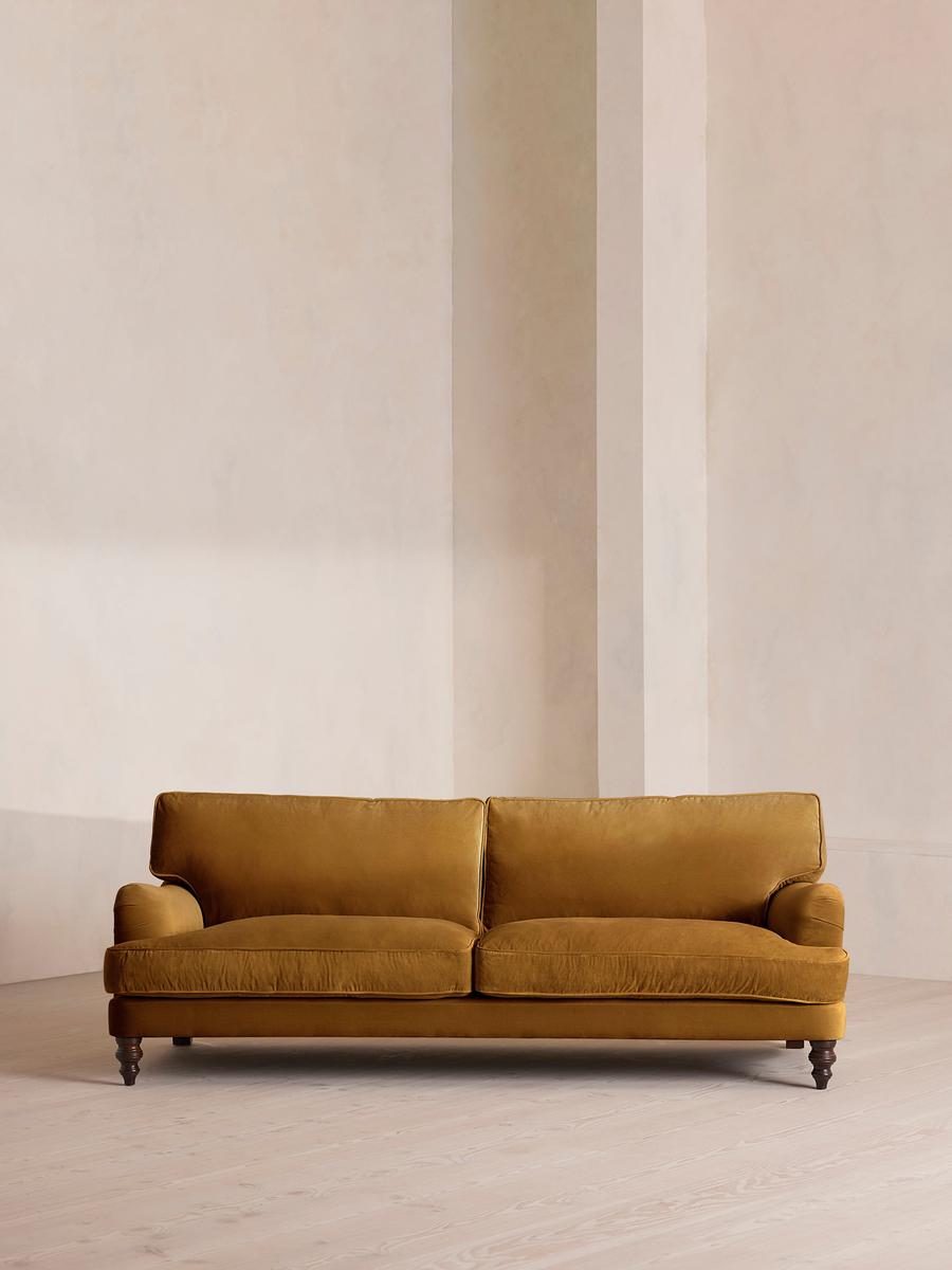 Arundel Four Seater Sofa, Velvet, Mustard
