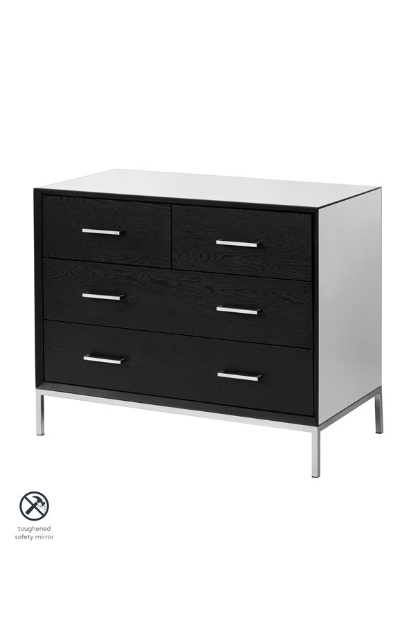 Trio Black Chest of Drawers
