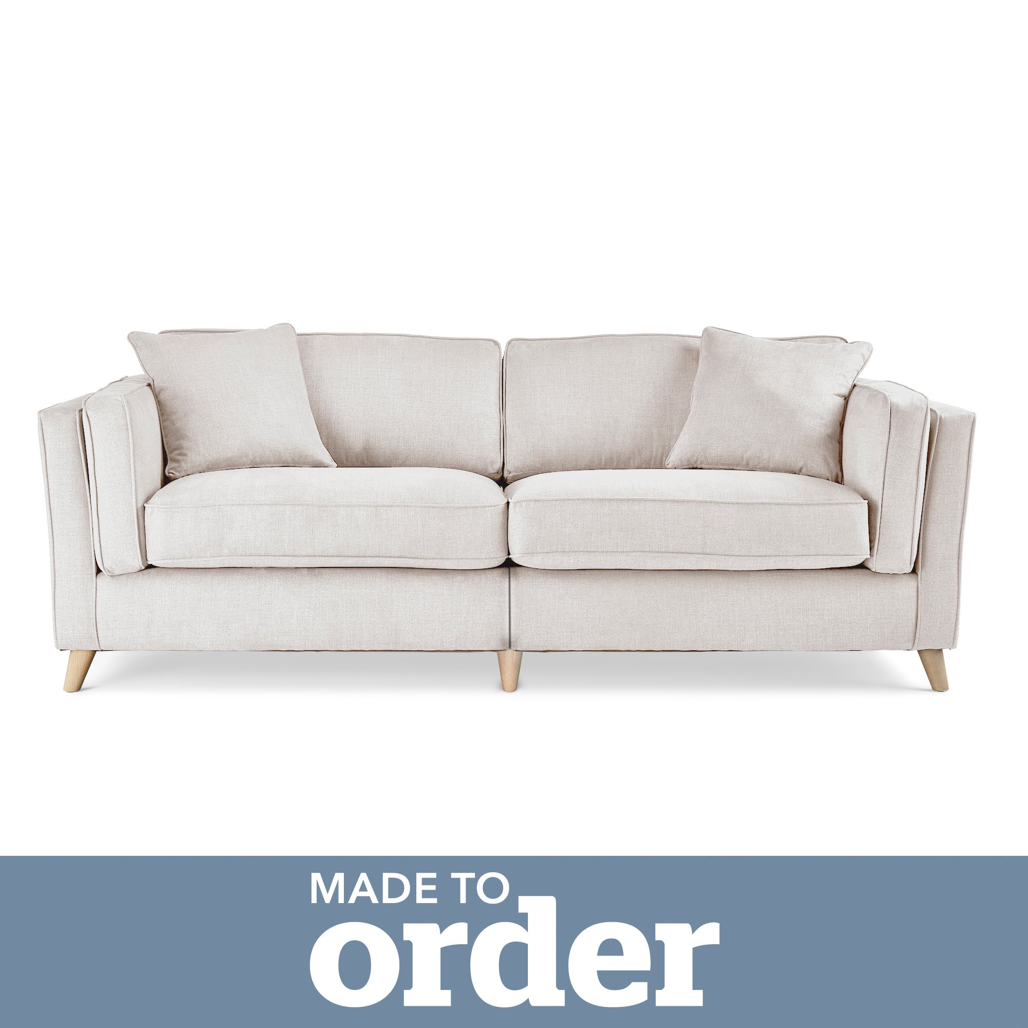 Arabella 4 Seater Sofa Brushed Plain Fabric White
