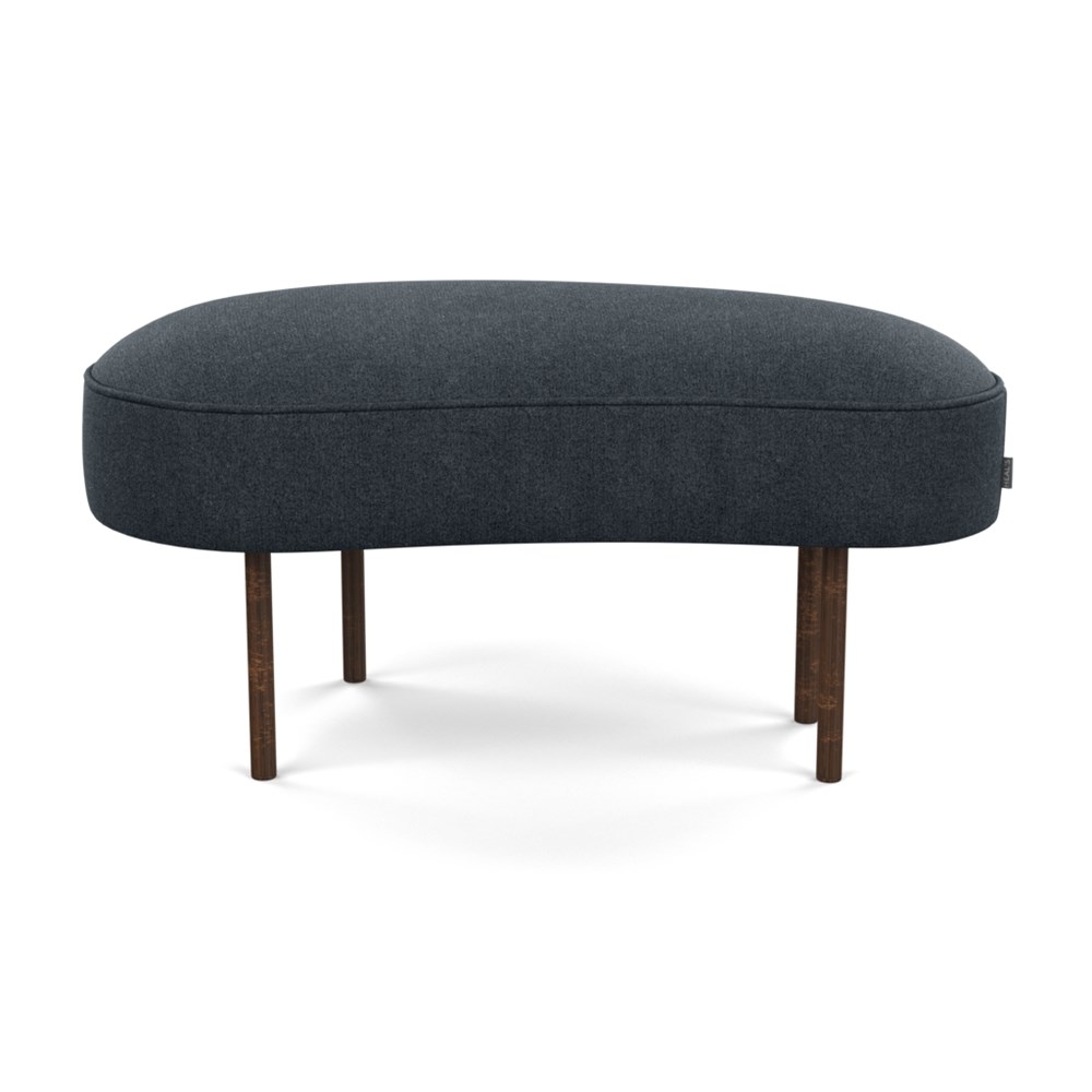 Heal's Isola Small Ottoman St Moritz Wool Grey Bronze Feet