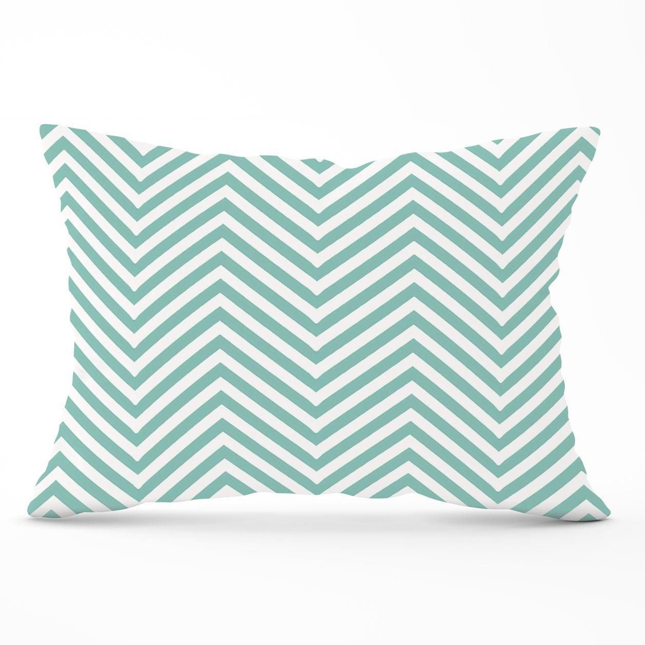Warren Reed - Designer Geometric Chevron Pattern Cushions in Green