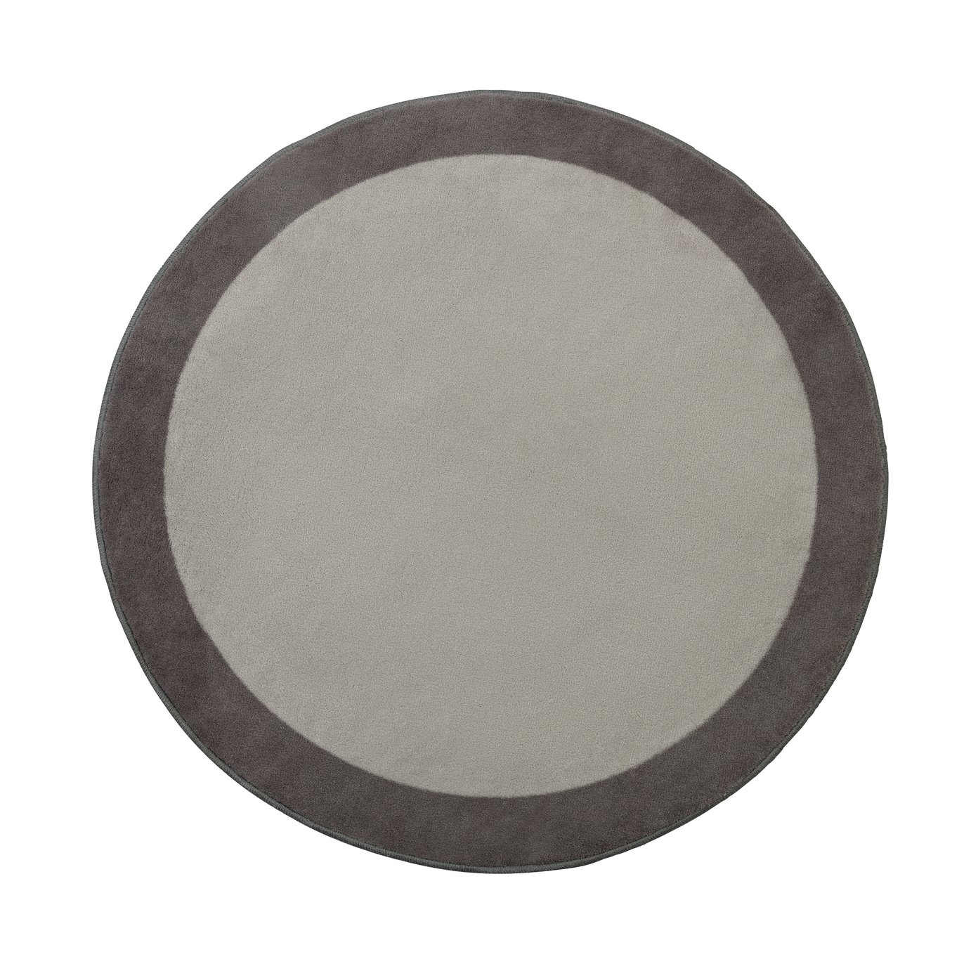 Habitat Border Circle Cut Pile Rug - 100x100cm - Grey