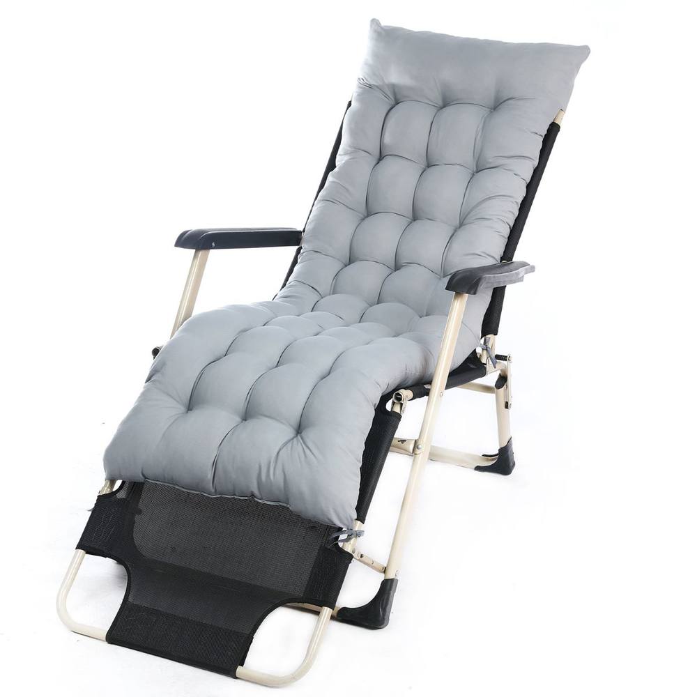 Lishetimig Pack of 2 Sun Lounger Cushion Pad for Garden Recliner Chair in Grey