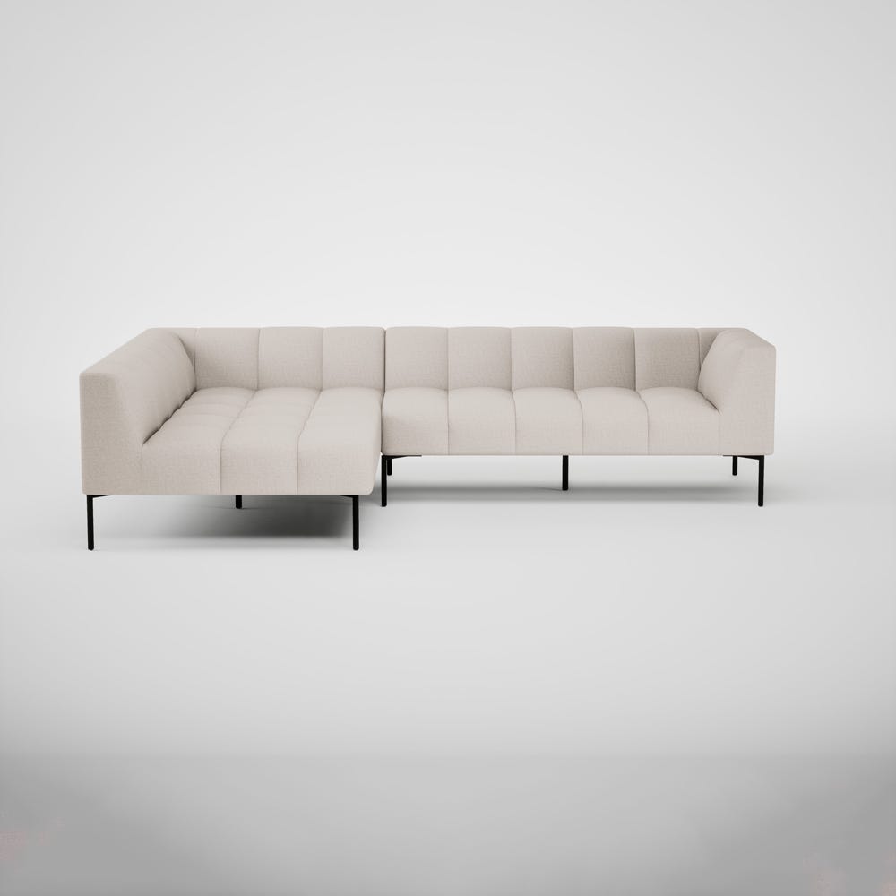 Heal's Quadro Left Hand Facing Chaise Sofa Siena Cotton Natural Black Feet 2