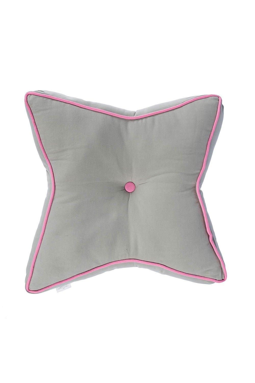 Homescapes Star Floor Cushion Soft Cotton, Comfy & OEKO-TEX® Certified in Mid Grey