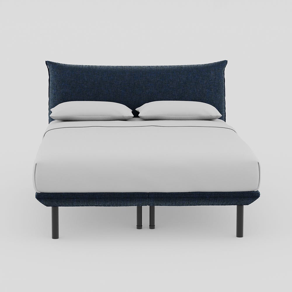 Heal's Aria Bed King Nova Velluto French Navy Slats Black Feet
