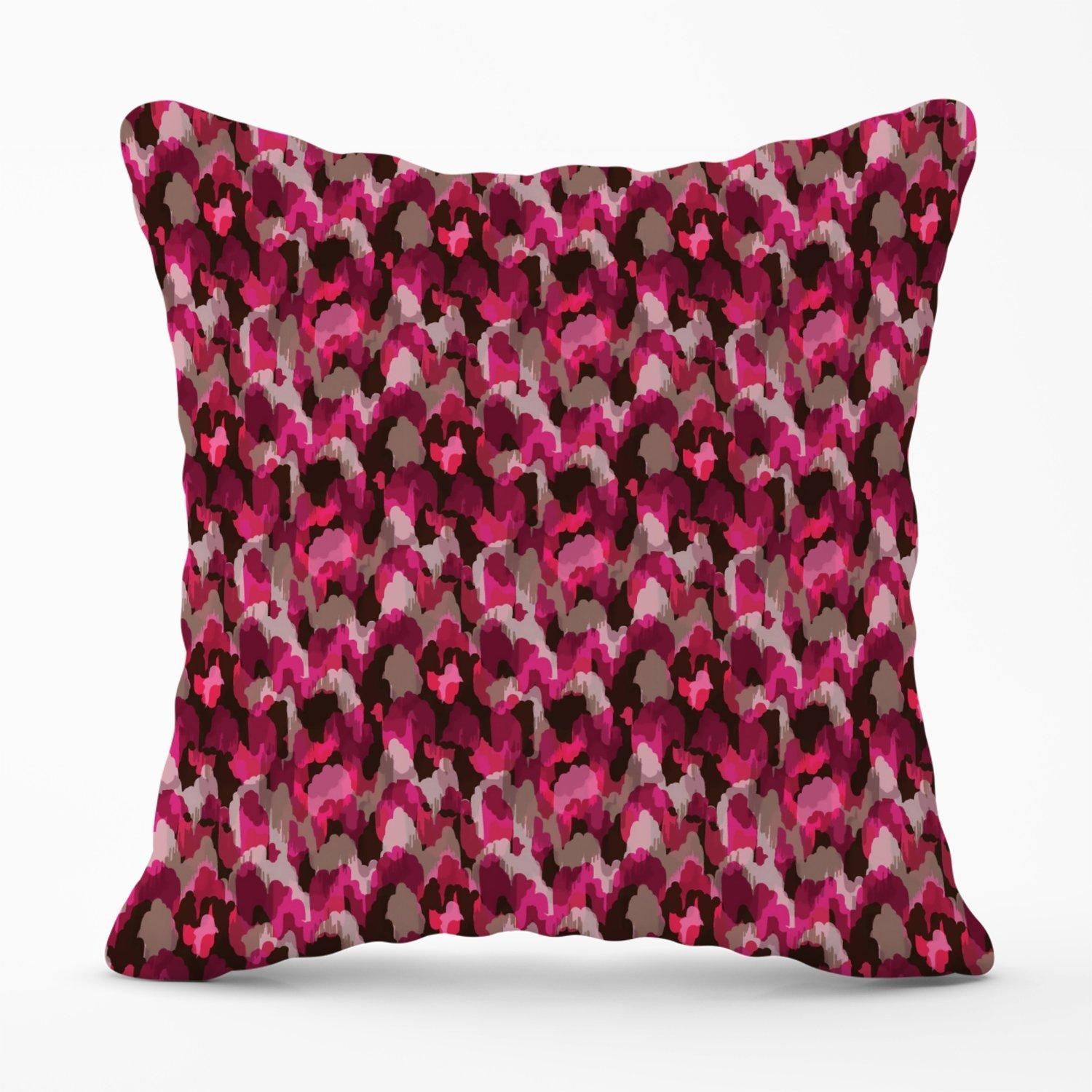 Warren Reed - Designer Modern Pink Animal Print Outdoor Cushion