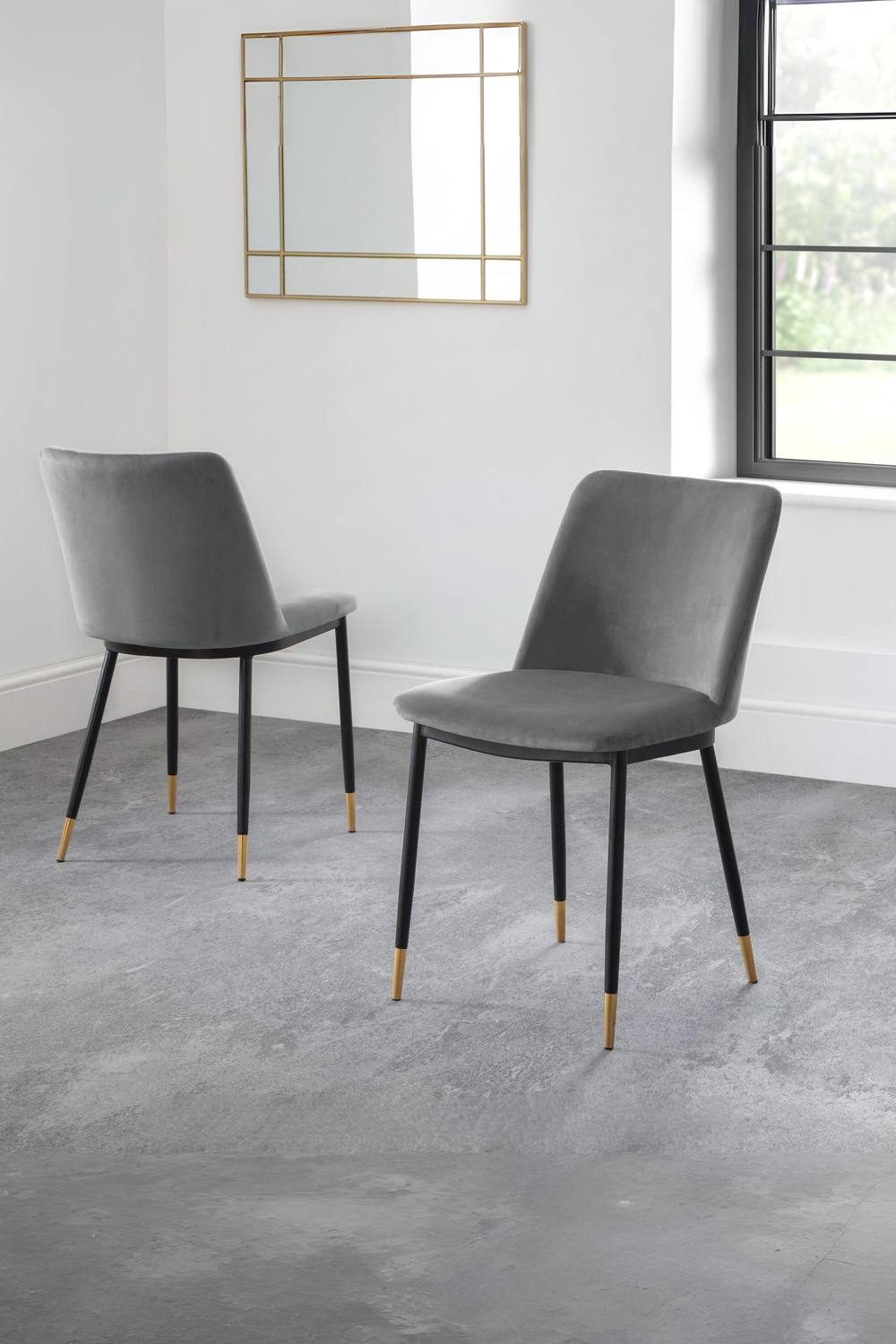 Julian Bowen Delaunay Upholstered Dining Chair (Set of 2) in Grey