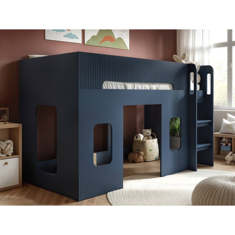 Flair Lino Playhouse Mid Sleeper Bed in Blue
