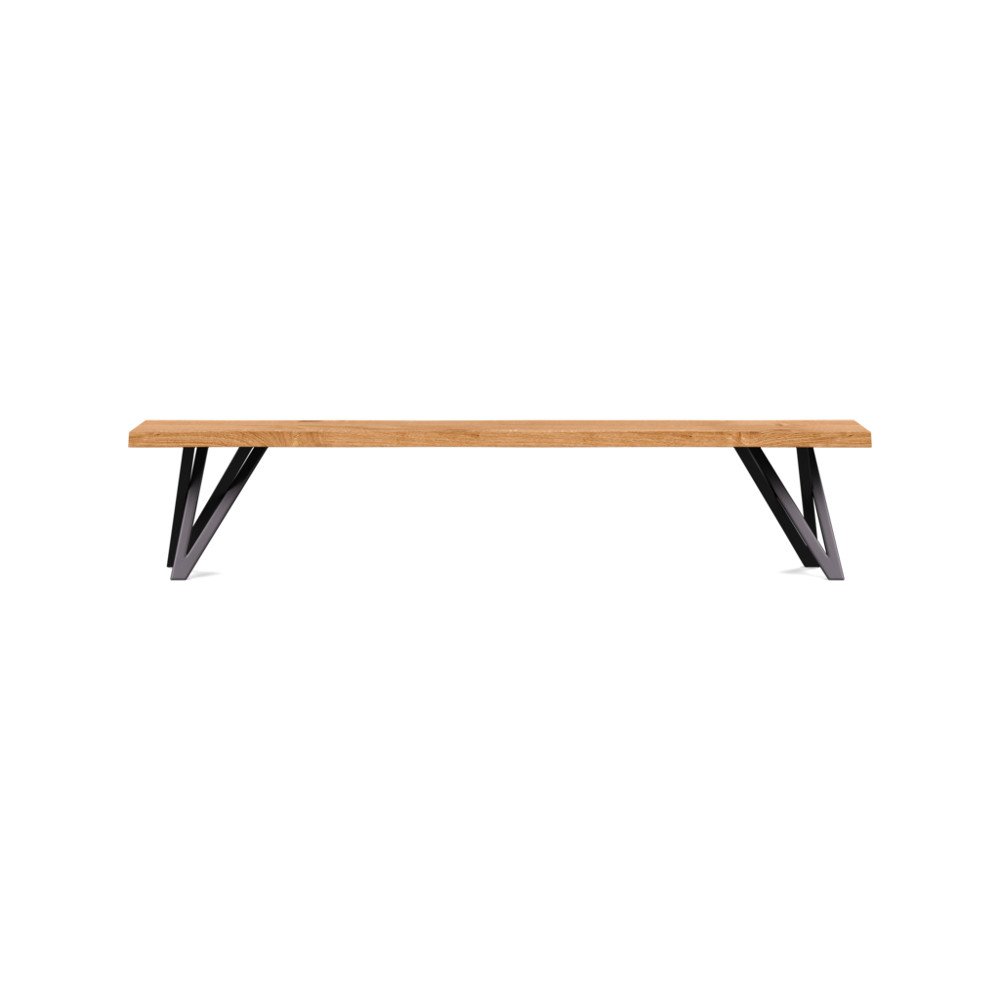 Heal's Vienna Bench 200x35cm Natural Oiled Oak Natural Edge Not Filled