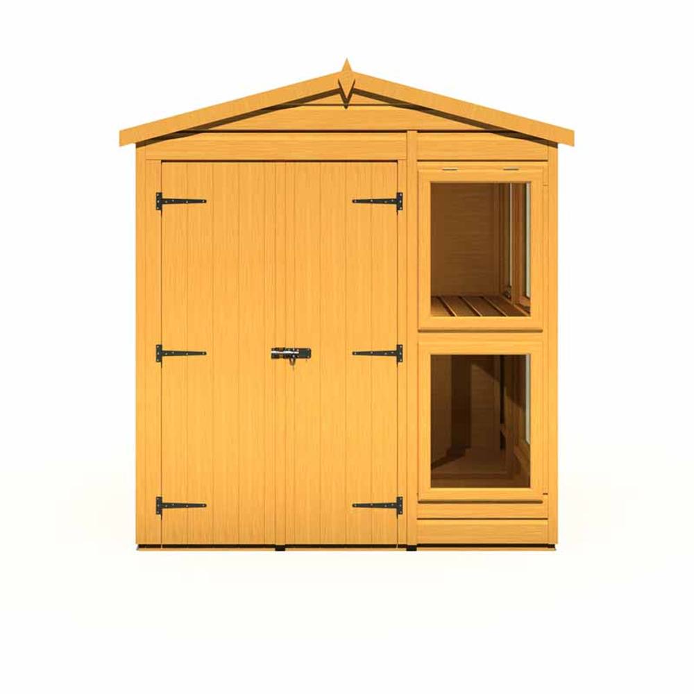 Shires Sun Hut 6 x 6 Feet Potting Shed - L179 x W185.8 x H214.6 cm in Brown