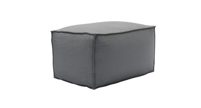 Isaac Small Rectangular Footstool in Shadow Brushed Linen Cotton - sofa.com