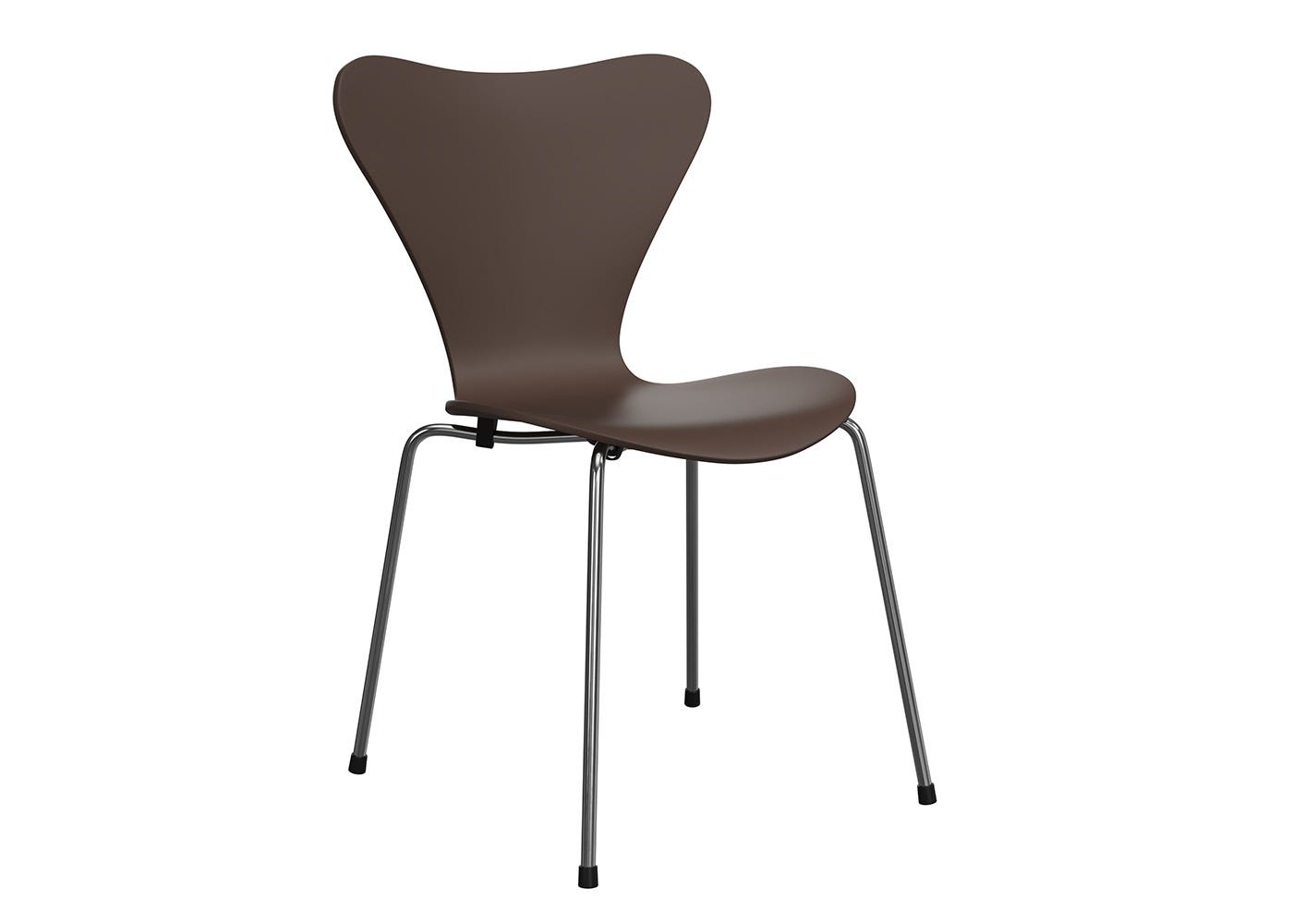Fritz Hansen Series 7 x Verner Panton Brown Chrome Legs