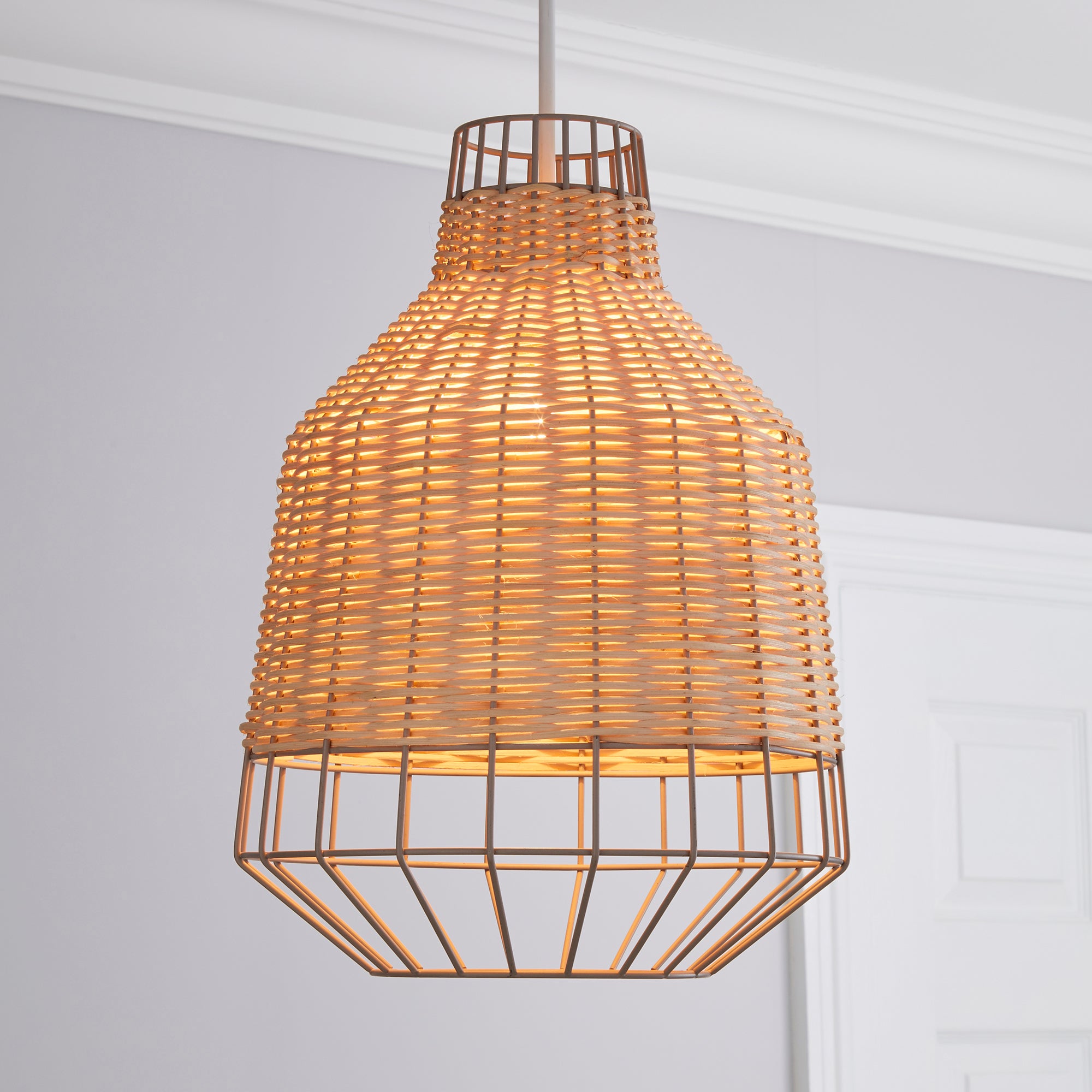 Ohio Light Rattan Easy Fit Pendant Brown