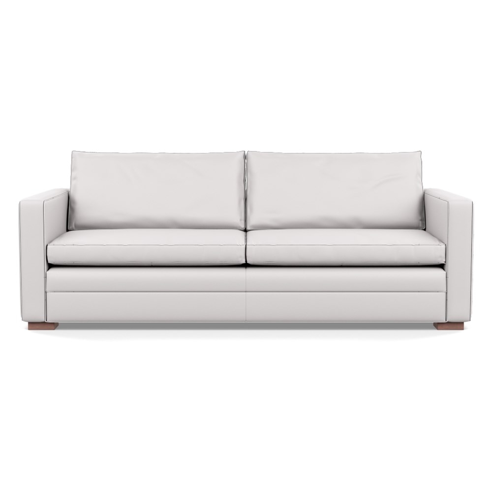 Heal's Palermo 4 Seater Sofa Leather Grain White 000 Walnut Feet
